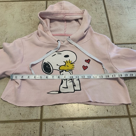 💜 Adorable Snoopy & Woodstock Cropped Hoodie - Pink Size S - Picture 5 of 7